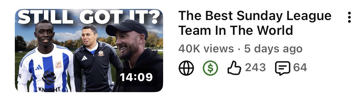40,000 views and counting on my <a href="/wythy35s/">Wythenshawe FC Vets 35s</a> video is absolutely insane! The support on my content over the last week has been unbelievable, I can’t thank everyone enough! 🙏🏻💙