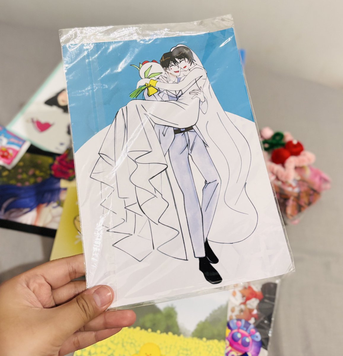 ailurofyle's tweet photo. and thank you for unexpected trade from these people!!
> takagi miwako artprint dari customer yang dateng!!
> aespa sticker sheet dari @Kurosacy_ 
> amazingly handmade keychain from @bxbinu !!! https://t.co/RJH3CCh3YI