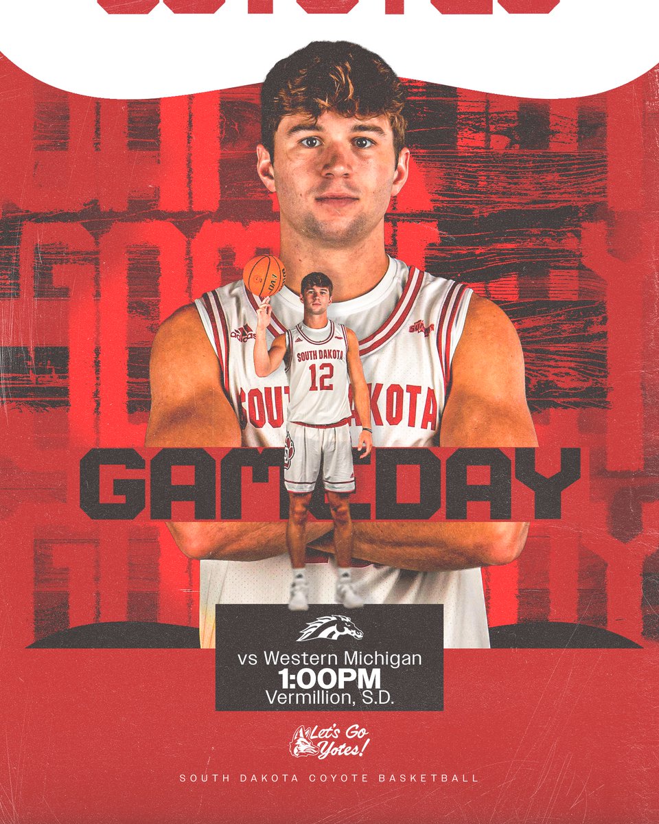 Gameday in Verm ‼️

🆚 Western Michigan
🕛 1 p.m.
🏟️ Sanford Coyote Sports Center
📺 yote.us/4nC5z5S
📊 yote.us/48XhHKQ
📻 yote.us/listen
🎟️ yote.us/42Mv2ln

#GoYotes