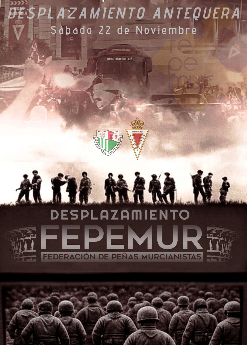 🔴DESPLAZAMIENTO ANTEQUERA🔴

Este sábado nos desplazamos hasta Antequera para animar y apoyar a nuestro <a href="/realmurciacfsad/">Real Murcia CF</a> ❤️🤍 

Te lo vas a perder? 🤔

Toda la info 👇🏻

fepemur.org/desplazamiento…