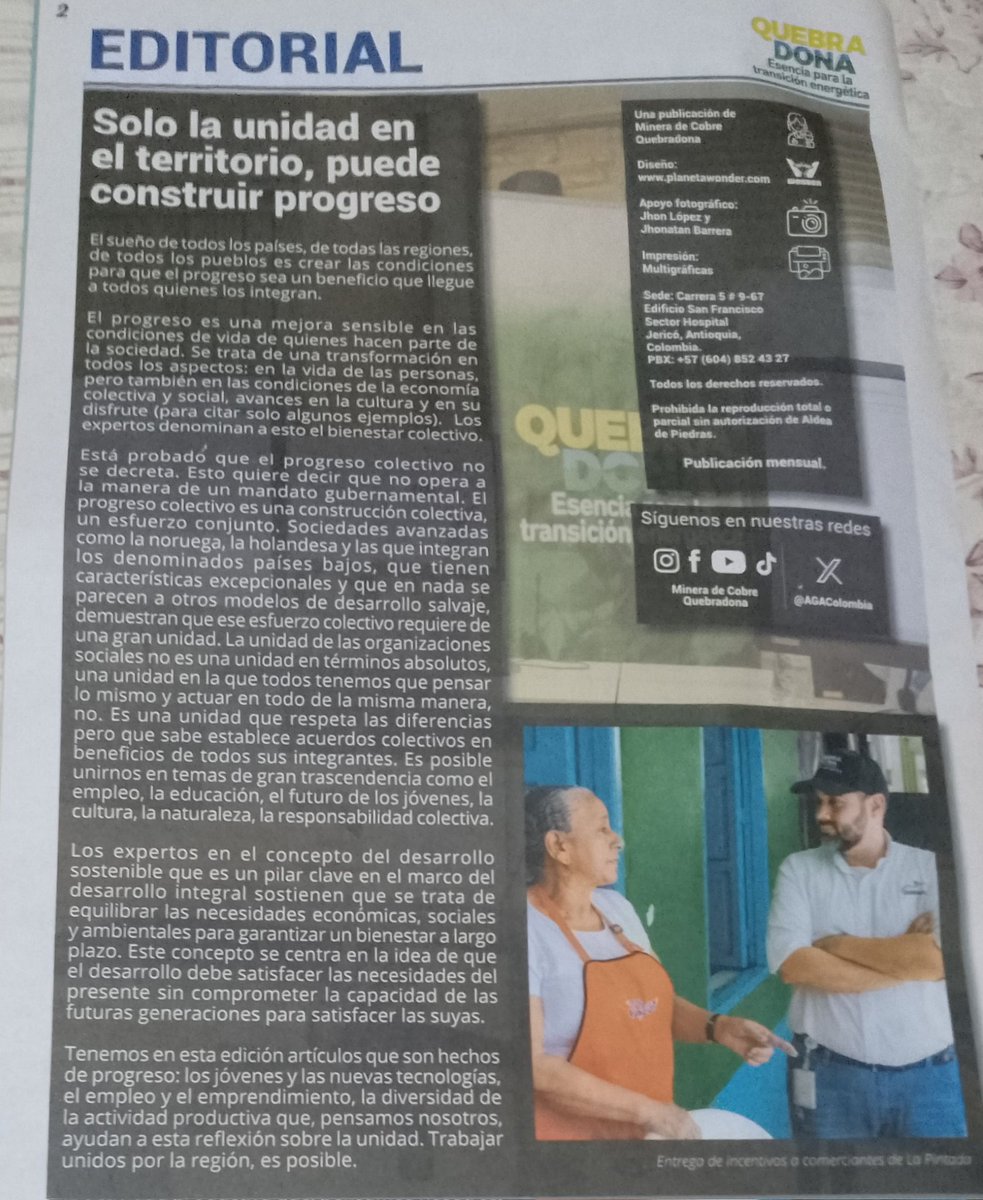 Un saludito desde Vallecitos Jericó para toda mi gente linda.
Hoy les comparto este mensaje, es de los más difíciles de construir en comunidad, pero de los más valiosos cuándo logramos caminar hacia adelante pese a las diferencias de cada individuo.
#Quebradona construye unidad.