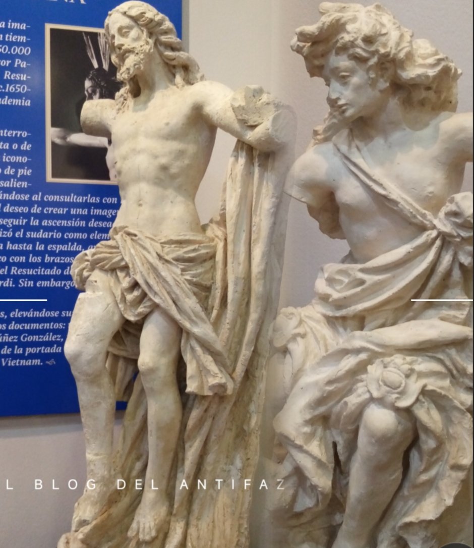 AntifazBlog's tweet image. ARTE.
Bocetos en yeso (Francisco Buiza)  del Señor de la Resurrección y el ángel que le acompaña en su su paso.
Exposición Luz de luz. Enero 2022.