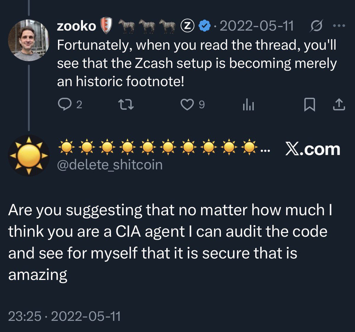 If you look into $ZCASH, the company behind it, what country they reside in and where their office is located in Washington DC 

You might come to the conclusion that there is a intelligence connection 

<a href="/delete_shitcoin/">☀️☀️☀️☀️☀️☀️☀️☀️☀️☀️☀️☀️☀️☀️☀️☀️☀️☀️☀️☀️☀️☀️☀️☀️</a> made this post (before he mysteriously died) 

I think you