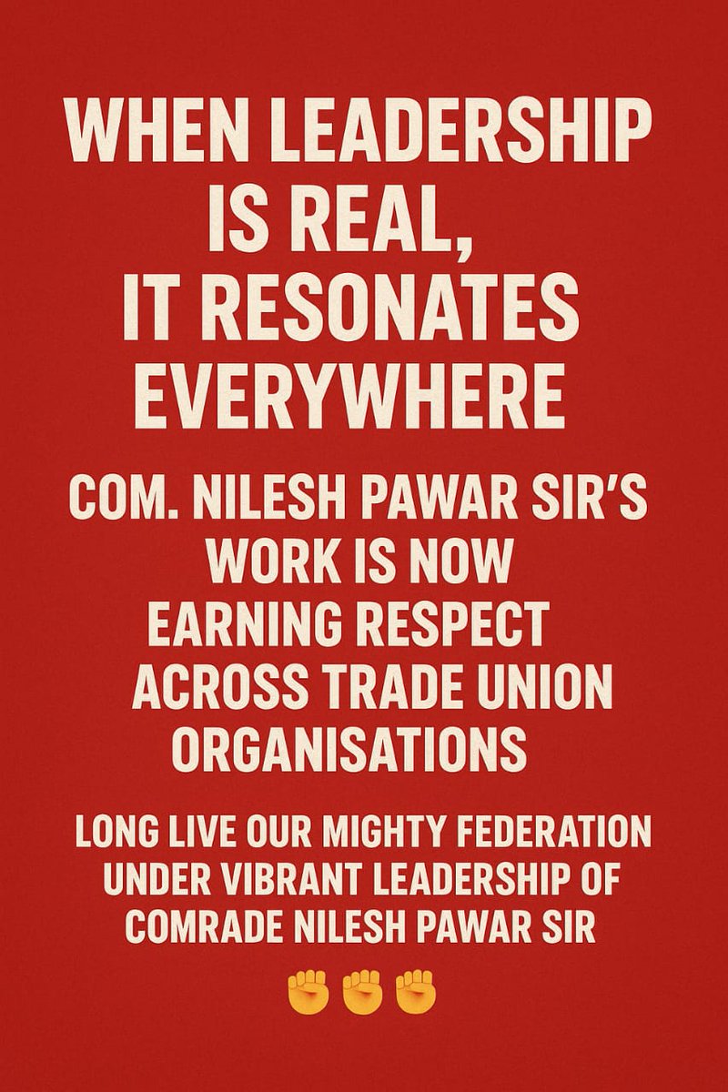 Our Beloved Federation GS Comrade <a href="/nilesh_pawar15/">Nilesh Pawar</a> sir's leadership brings not slogans, but real change.
#LONG_LIVE_FBOIOA 
<a href="/fboioa_india/">Federation of Bank of India Officers' Associations</a> 
<a href="/aiboc_in/">All India Bank Officers' Confederation (AIBOC)</a>