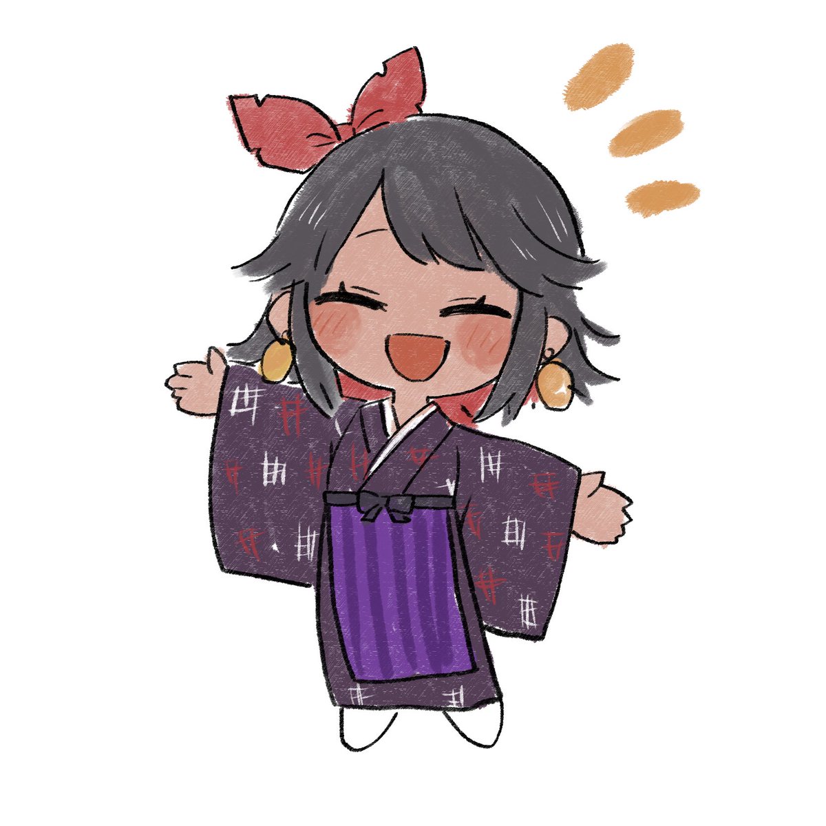 これは最近一目惚れして買った絣模様の着物が可愛い！という絵日記