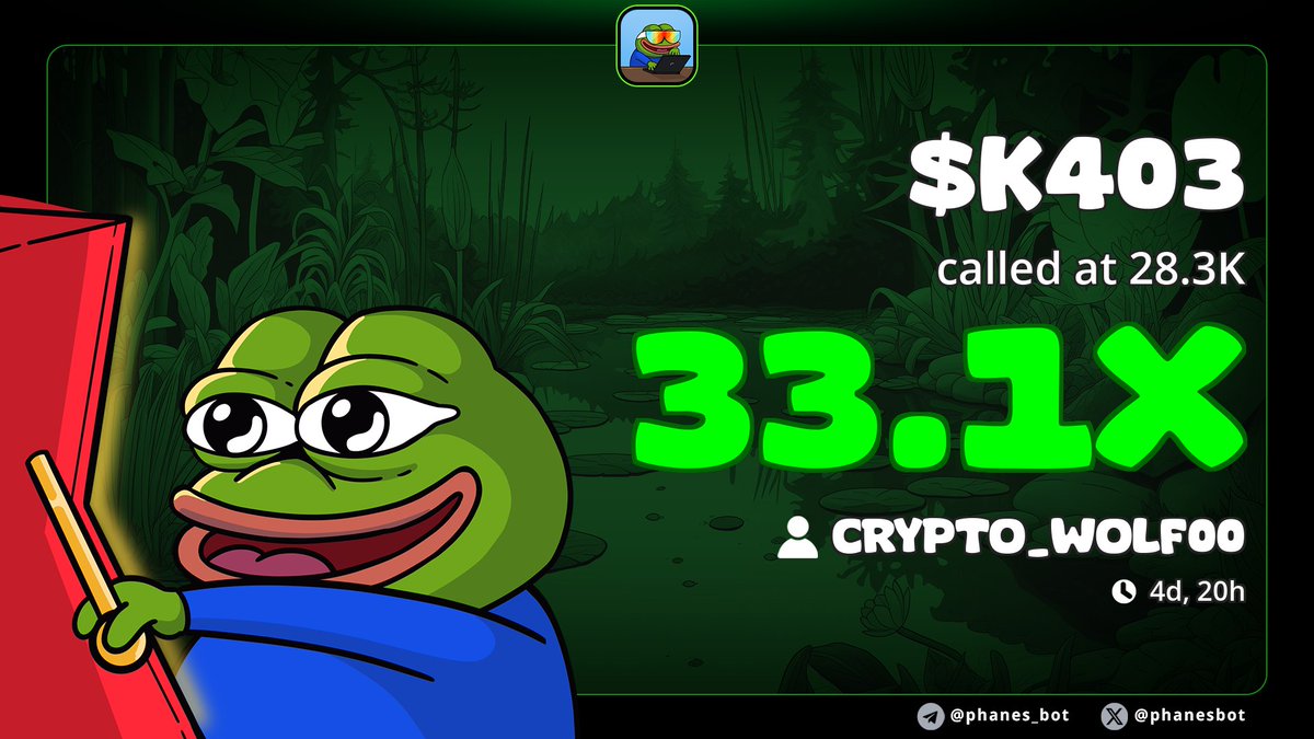 Gn  wolf fam 

Eğer #memecoin tarafında trade arıyorsanız piyasanın kötü olduğu zamanlarda dahi güzel fırsatlar yakalayabiliyorsunuz.

Yeterki emek verin haypy haber vs takip edin 👍🏻

İşlemlerimi kanalımda paylaşıyorum
 
t.me/Memecoin_Whale…