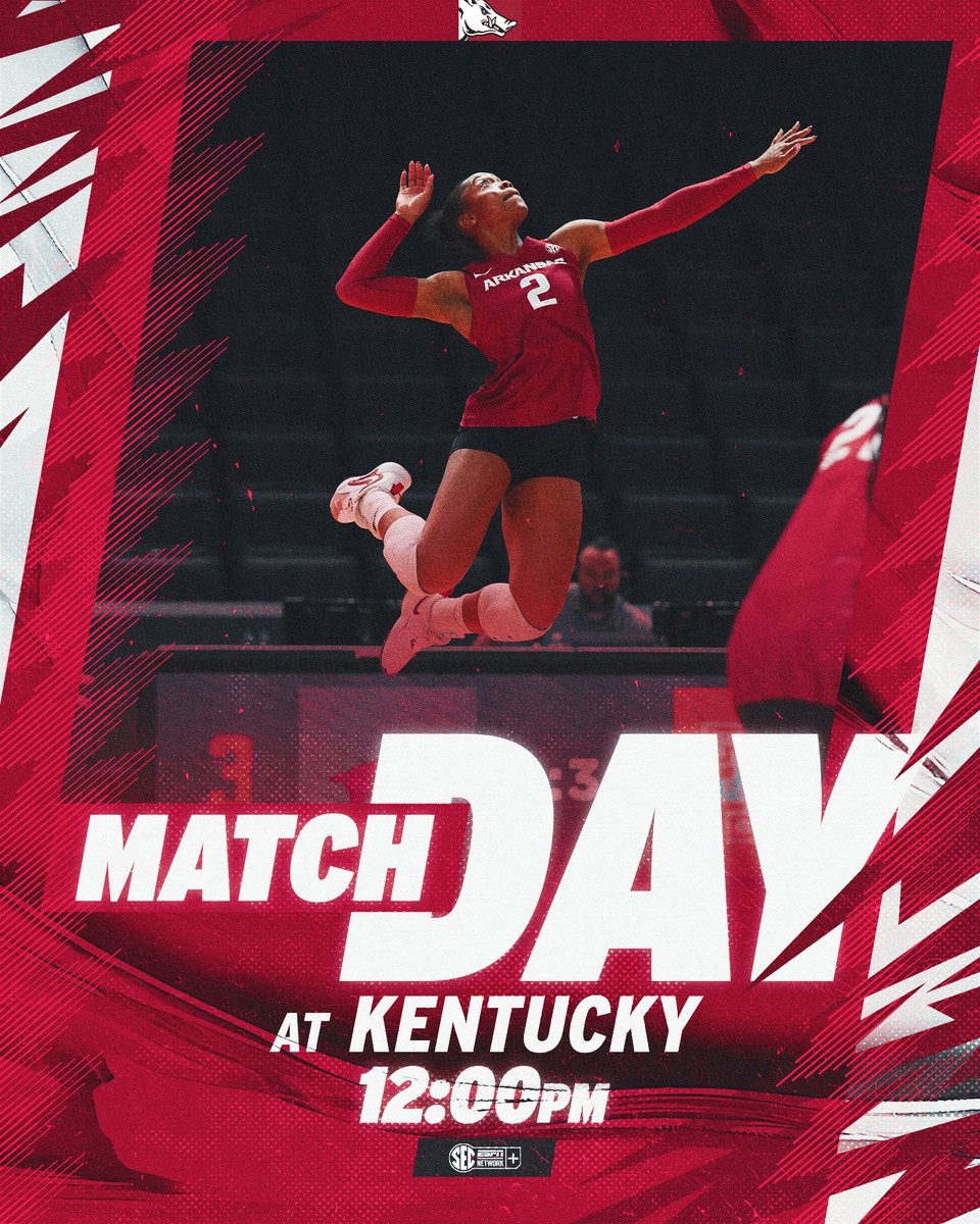 RazorbackVB's tweet image. Last one of the regular season in Lexington 🤗

🆚 No. 2 Kentucky
📍 Lexington, Ky.
🕛 12 p.m.
💻📊📝 bit.ly/vbgd25