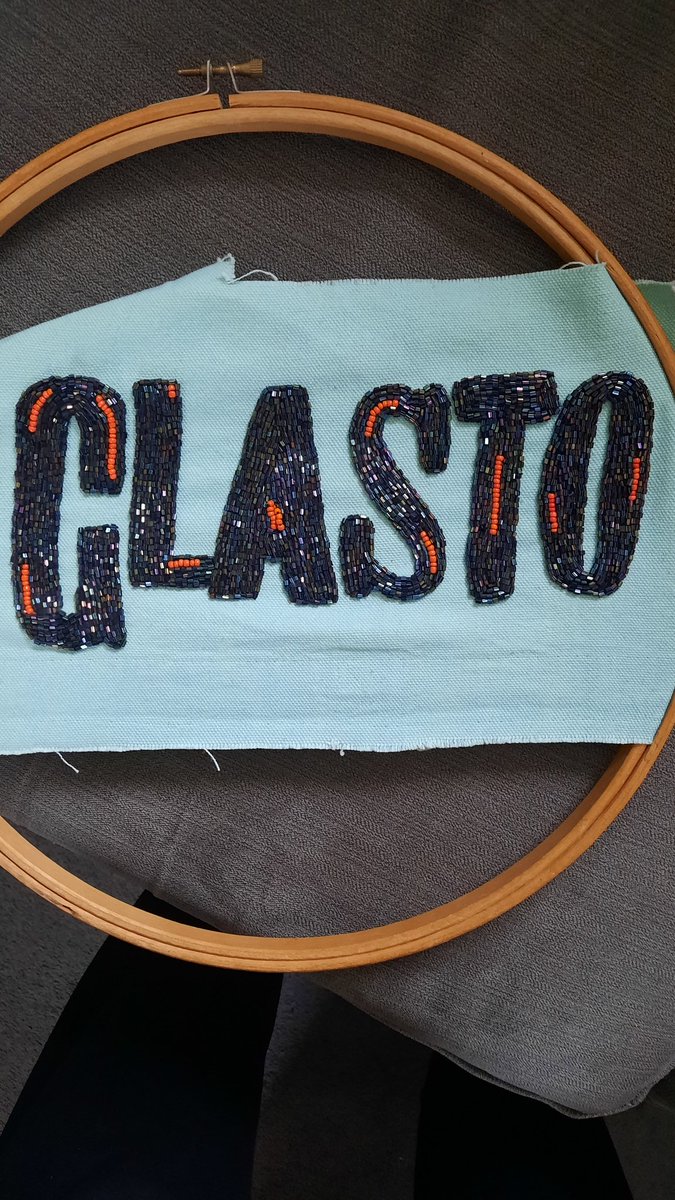 loisgrimshaw's tweet photo. Finishing touches to the #Glastojacket with the sparkly sleeves #Glasto #GlastonburyFestival https://t.co/obVIkhiIev