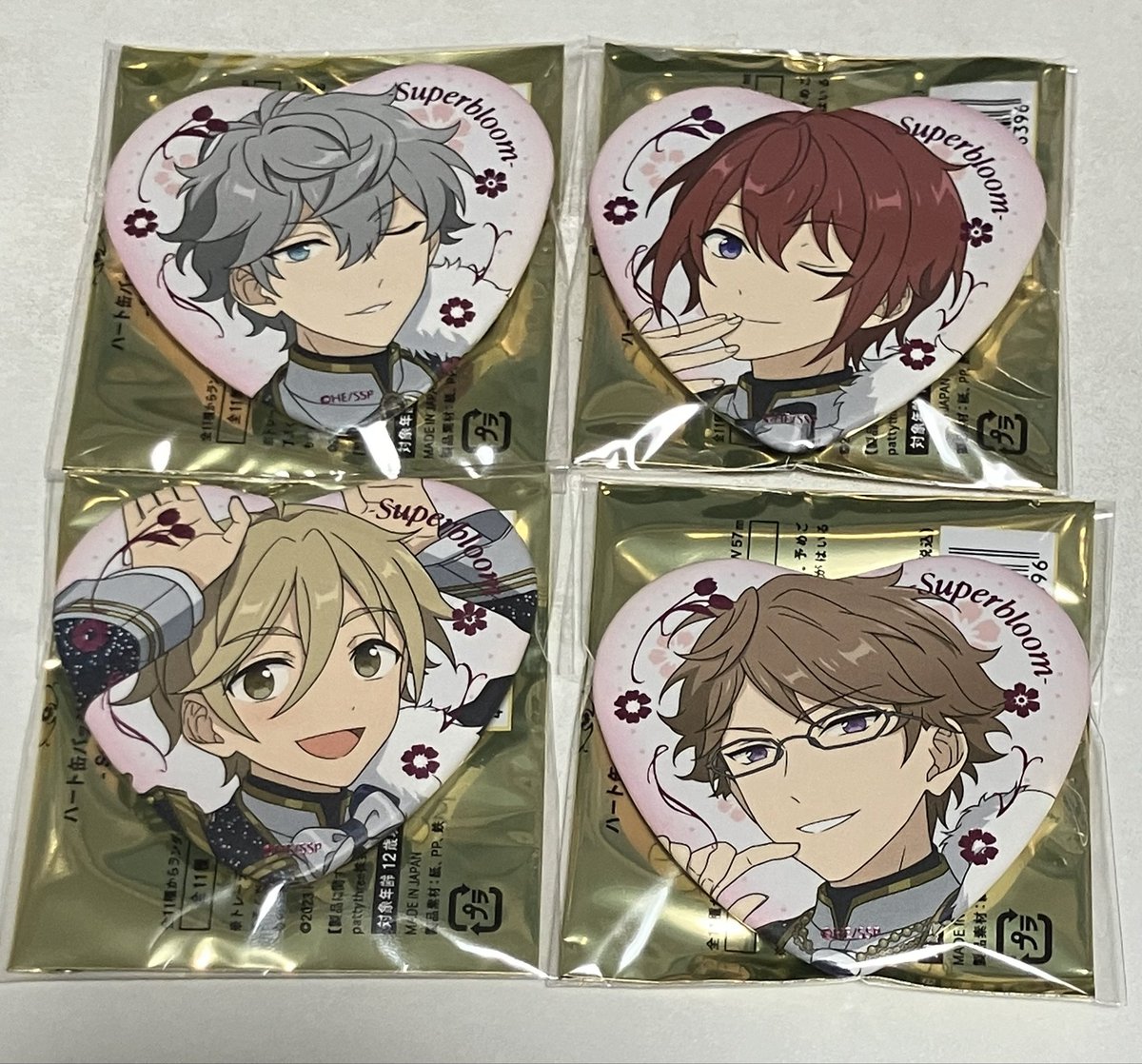 交換】あんスタ スタフォニ ハート缶バッジ 譲:泉 友也 司 章臣 求:陣