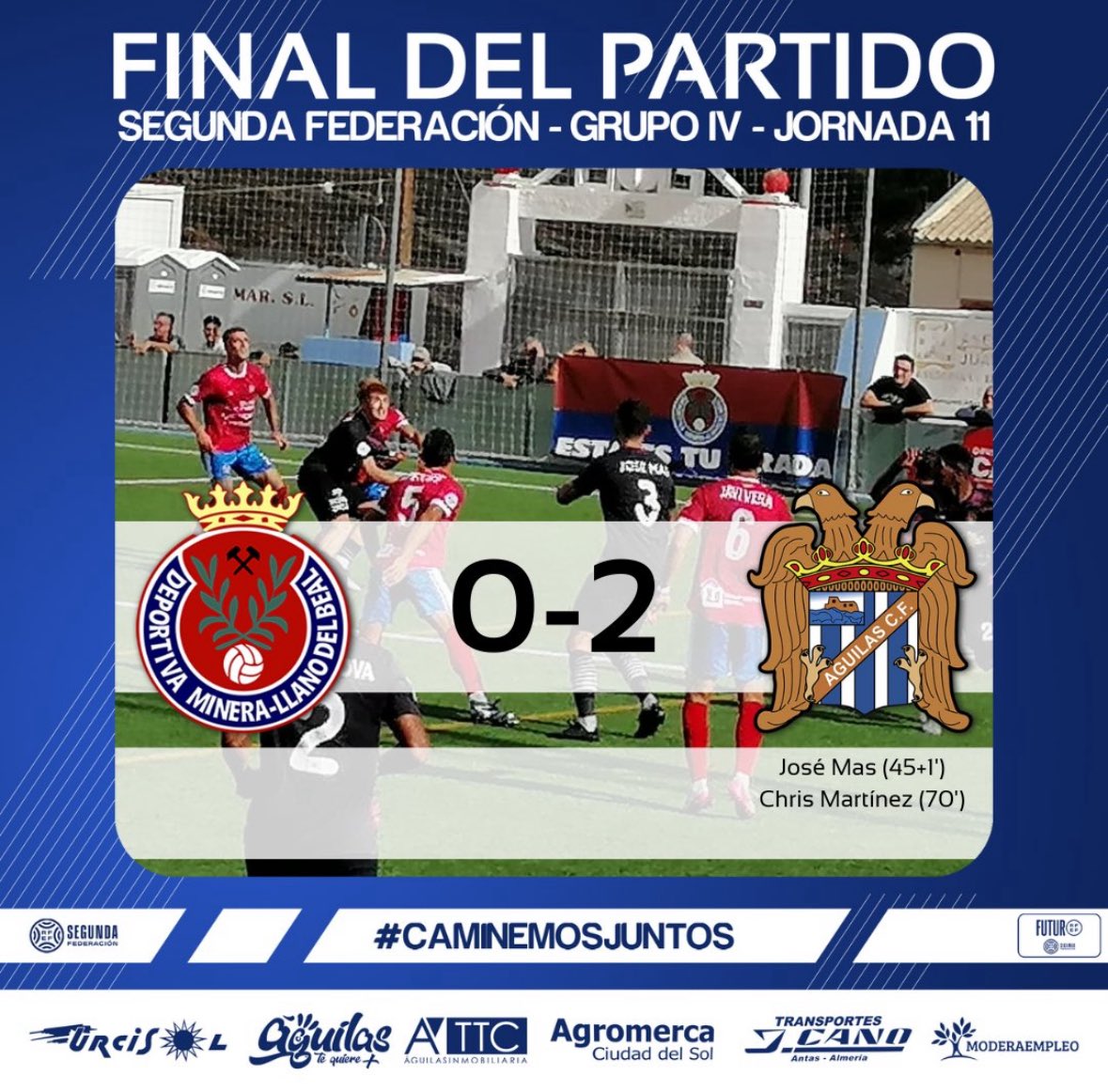 TRIUNFEMOS1's tweet image. EL PARTIDO DE TRIUNFEMOS 

FINAL 
@DeportivaMinera 0-2 @aguilas_fc 

#MineraÁguilas