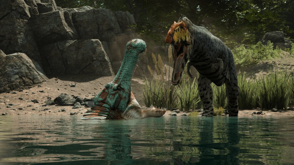pathoftitans's tweet image. 2 months ago, after patiently lurking, Sarcosuchus got its TLC! Have you been ambushed by a sarcosuchus biding its time in the waters, unnoticed? Have you boldly fought one caked in mud?

#pathoftitans #dinosaur #dinosaurgame #game #gaming #sarcosuchus