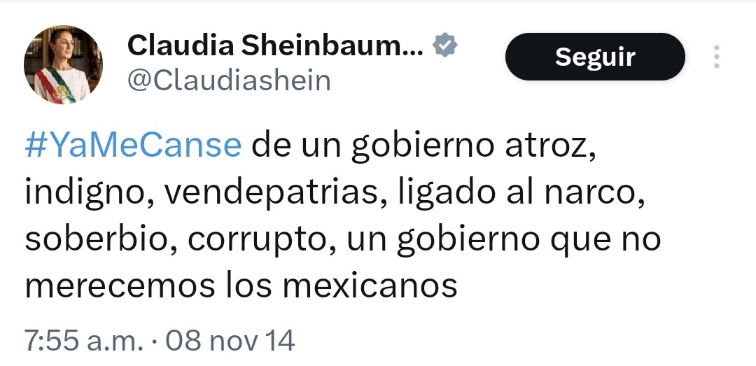 Hola, <a href="/Claudiashein/">Claudia Sheinbaum Pardo</a>. Se te cayó este tuit.

De nada.