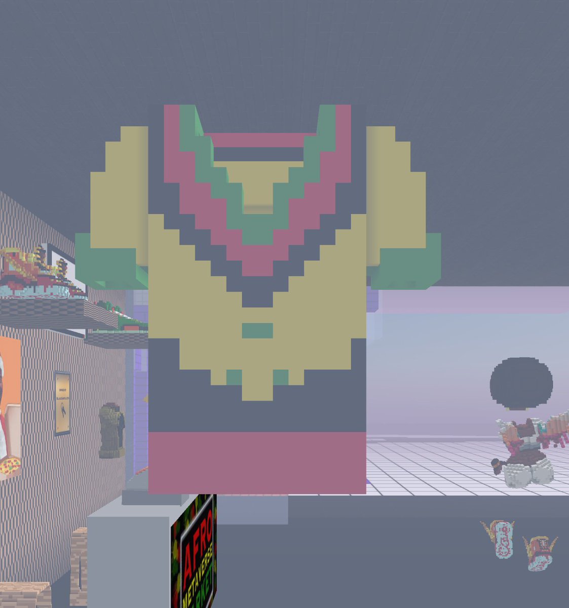 Checkout 'Yellow Dashiki 2' by @DashikiNFT in the, “Genesis Collection” at our <a href="/cryptovoxels/">Cryptovoxels</a> location using the link below!

voxels.com/play?coords=W@…
💥no login required! 
💥access with a computer, phone, or VR headset!

#African #wearable #art #afrocentric #crypto #NFT #market