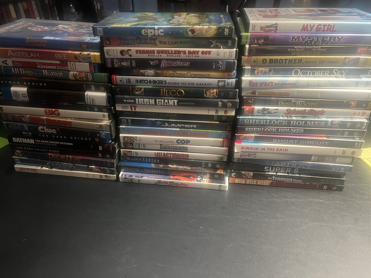 My boys liked watching Fantastic Mr Fox on Blu Ray and the idea of an actual disc needed to watch something. Decided to start building their own little wing of my collection so they could find some new stuff and revisit classics.

The pile has begun