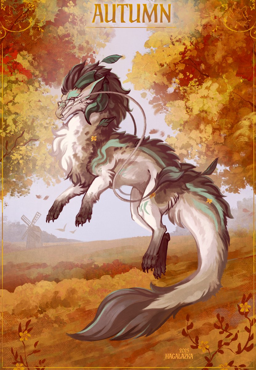 Hagalazka's tweet photo. Autumn card🍂 https://t.co/KjEBXCReC2