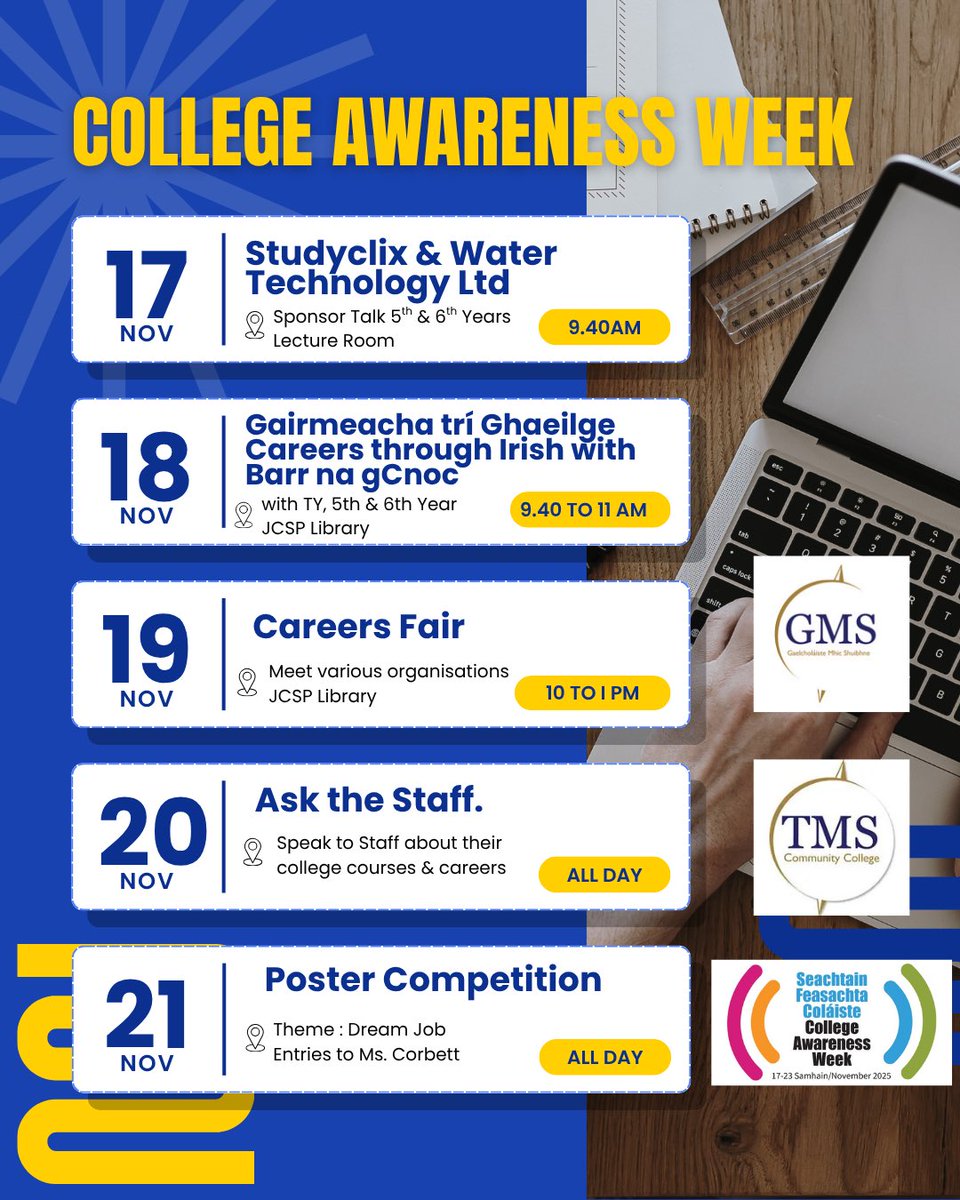 MacswineyCc's tweet image. Exciting Week ahead for College Awareness Week 🎓🎓🎓🎓@gctms @corketb #caw2025 @studyclix @UCC @MTUCork_Access