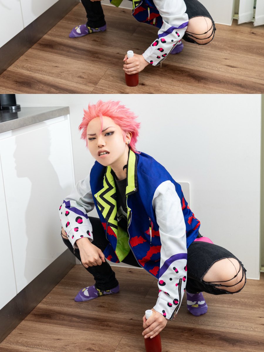 PiP_cos's tweet image. 【crsm_cosplay】

＃４　反発
“どんな些細なことにも必ず抗う、反発する。”

『俺はお前にケチャップを、ぜってー渡さねえ。』

 #7人の大好きな溜まり場0802