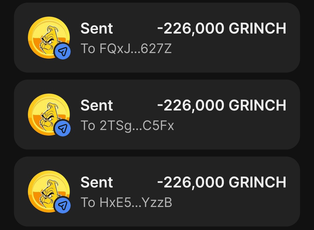 grinchtoken2026's tweet image. $GRINCH Airdrop open for 24 hours 🔥 

Drop your Solana $SOL address below &amp;amp; RT 🪂

Every wallet gets 226000 $GRINCH 

Check your Wallet in 12h ! ⏰