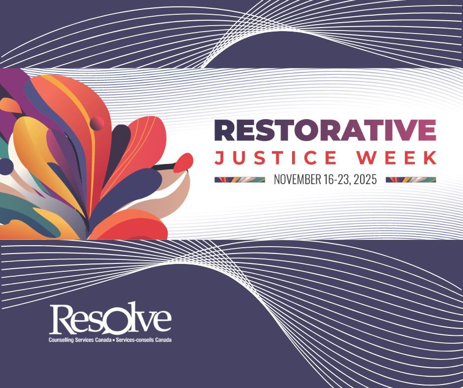 resolvecanada's tweet image. This week is a reminder: healing is possible, justice can be human-centred, and community care matters.

#RestorativeJusticeWeek #RJWeek2025 #CommunityHealing #RepairingHarm #ResolveCounselling
