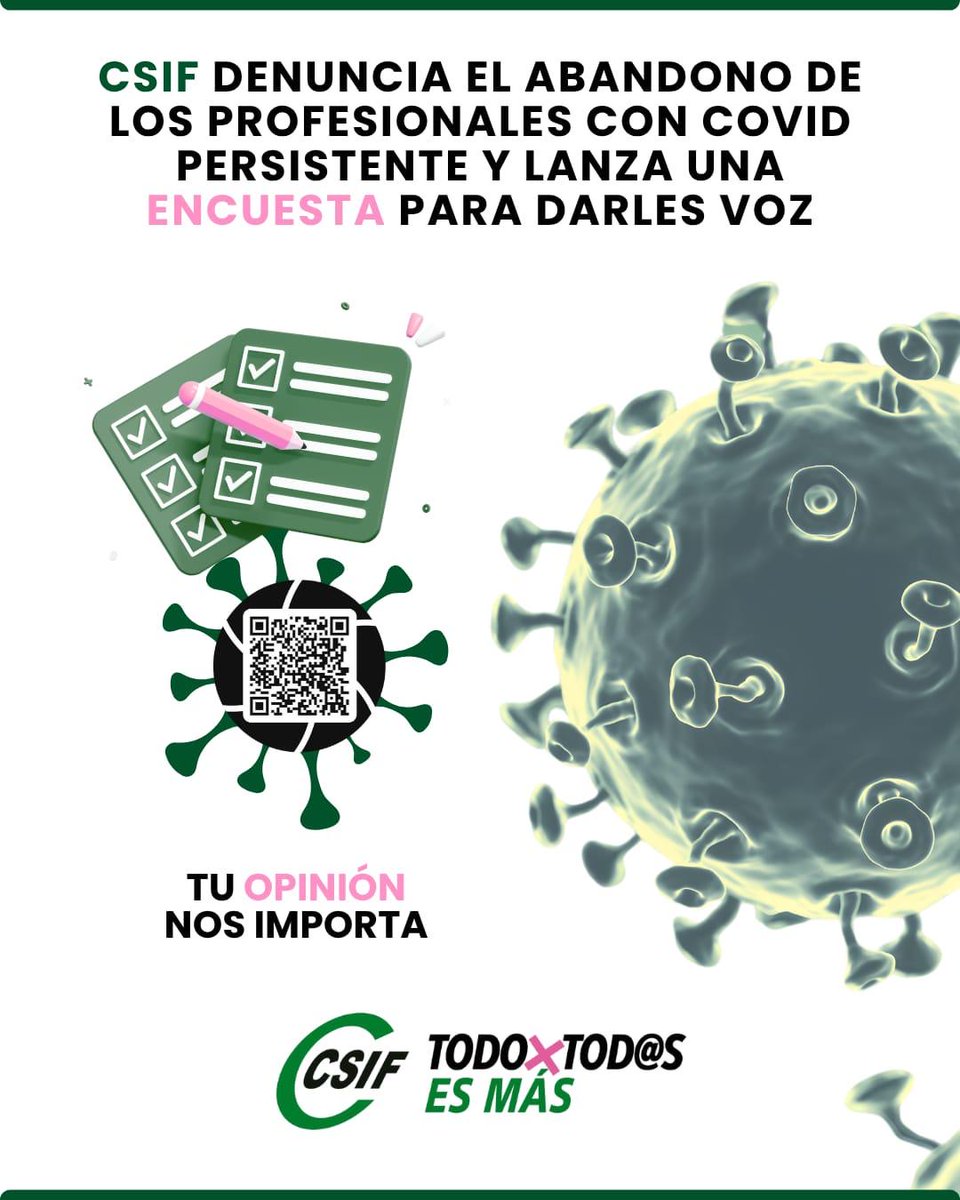 CSIF_PRL's tweet image. ⚠️ Si padeces #COVIDPersistente o tienes secuelas pero sin diagnóstico reconocido, esto te interesa! Responde la encuesta anónima que hemos preparado desde #CSIF para analizar tu situación laboral y darte voz 👇🏼
¡Gracias por tu colaboración!
csif.es/es/noticia/por…