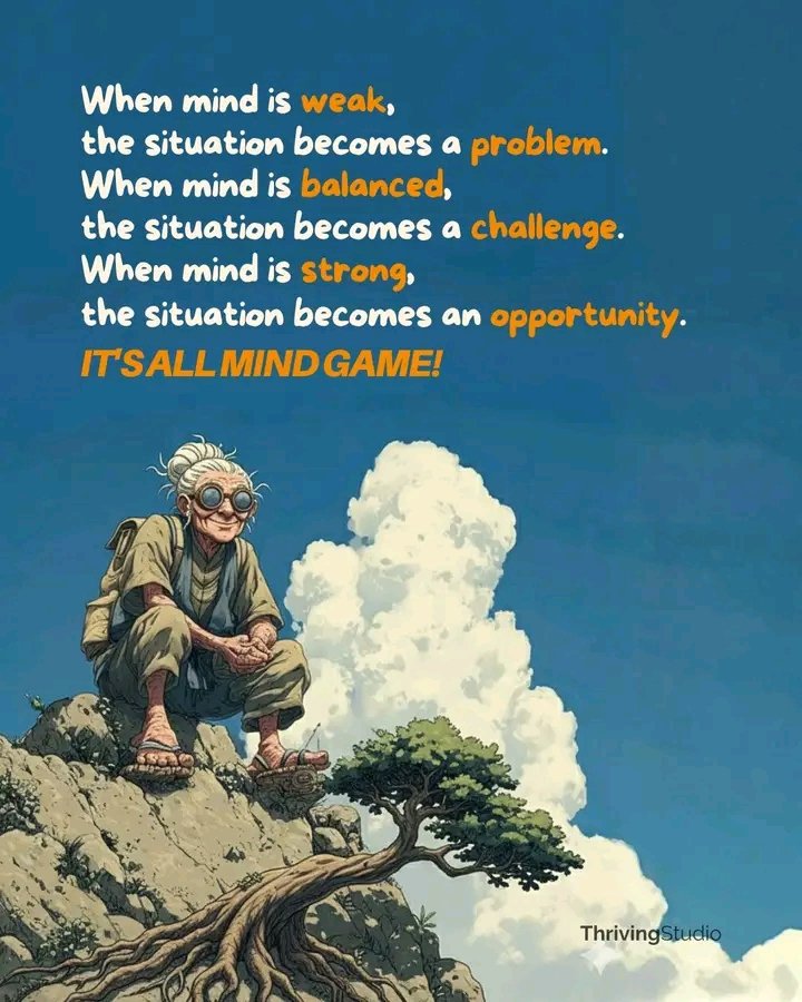 Your mind is the lens, the world is the same. Shift the lens and the whole picture changes.

 #ThrivingStudio