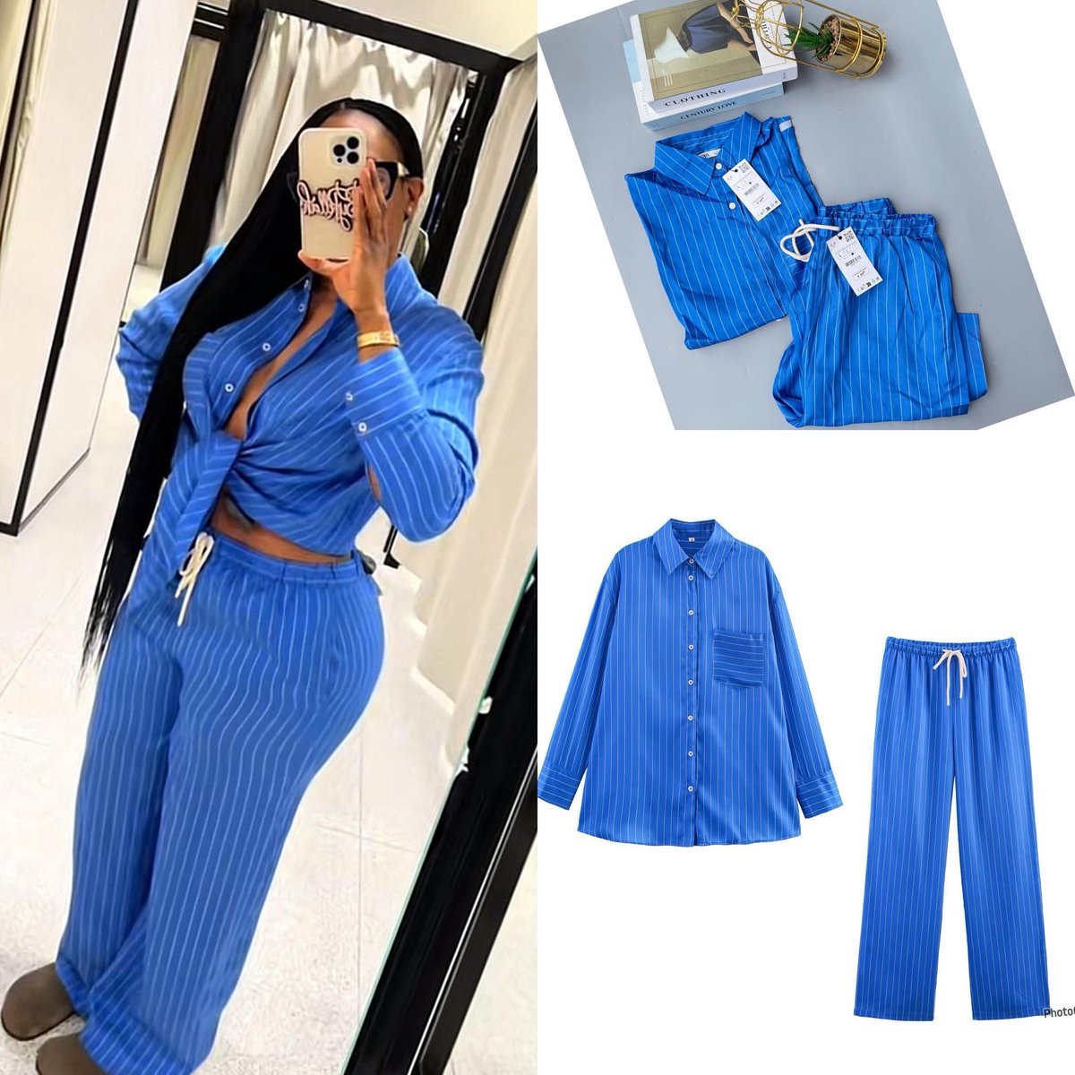 ZR striped luxe pant and shirt set 🥵
( so beautiful)

Size : S M L Fit XL

Price : 38,000