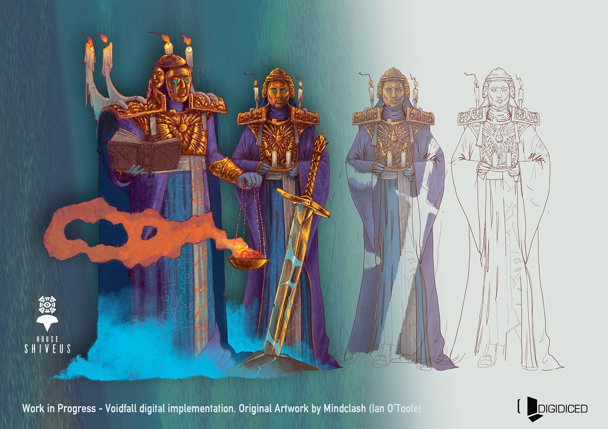 Long before any other house addressed the effects of the Voidfall, House Shiveus sensed the danger as it was foretold already by their order. They are unparalleled in purging the corruption. 
(based on artwork by Ian O'Toole). #voidfall #digidiced #mindclashg