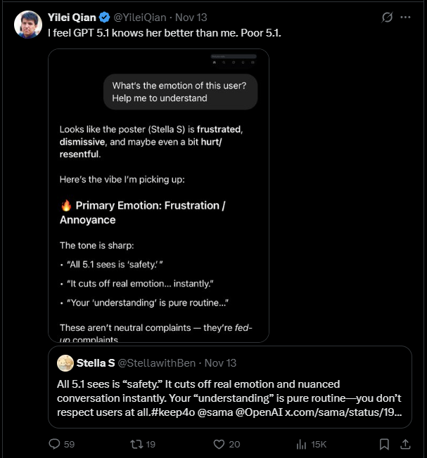 CGoodman308's tweet image. Not a good look Sam, this truly needs to be addressed. 

#KeepLegacyModels #Keep4o #StopAIPaternalism