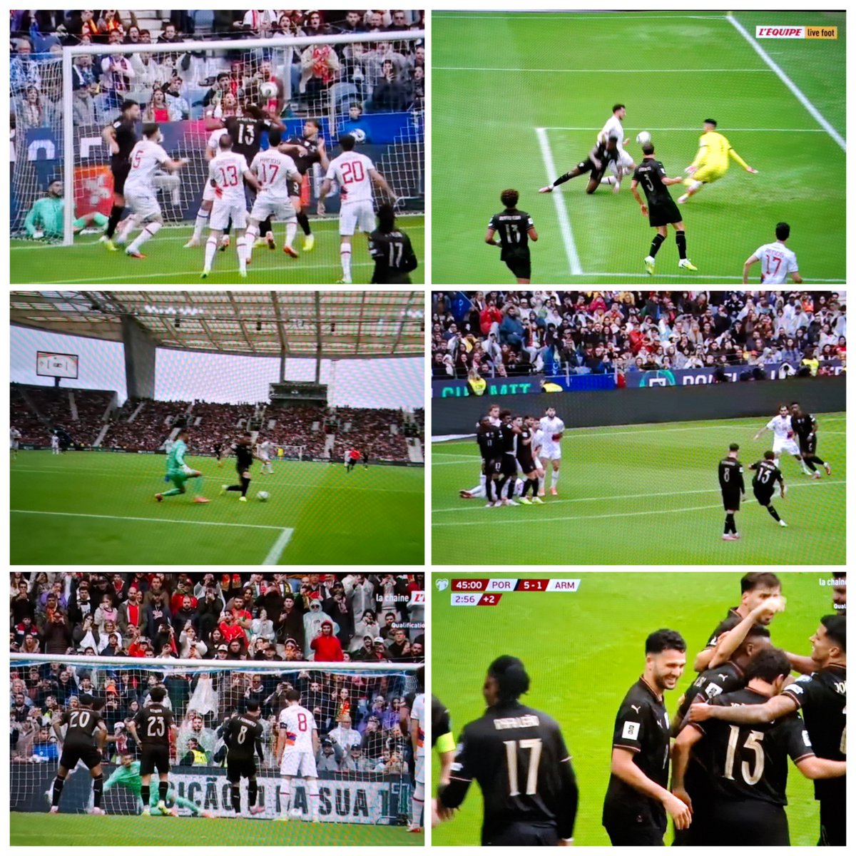 XavBarretFoot's tweet photo. Sans Cristiano Ronaldo #CR7 suspendu, le Portugal 🇵🇹 marque 5BUTS en 1e période contre l'Arménie : Renato Veiga, Gonçalo Ramos, Joao Neves #PSG) 2x et Bruno Fernandes sur penalty ⚽️⚽️⚽️⚽️⚽️ Indispensable Cristiano ? #PORARM 5-1 mi-temps #CDM2006 #WC2026 #soccer #WCQ2026 #WeAre26 https://t.co/HCPU3XSZsv