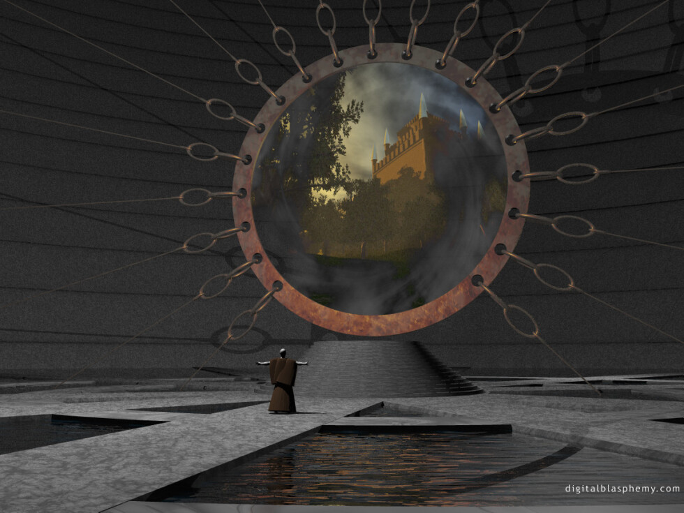 dblasphemy's tweet image. Rendered using Bryce3D in 1999.