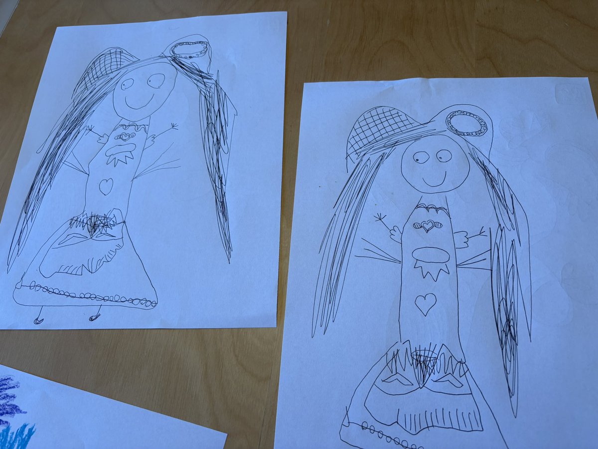 difficultyang's tweet image. 4yo 35yo pair drawing