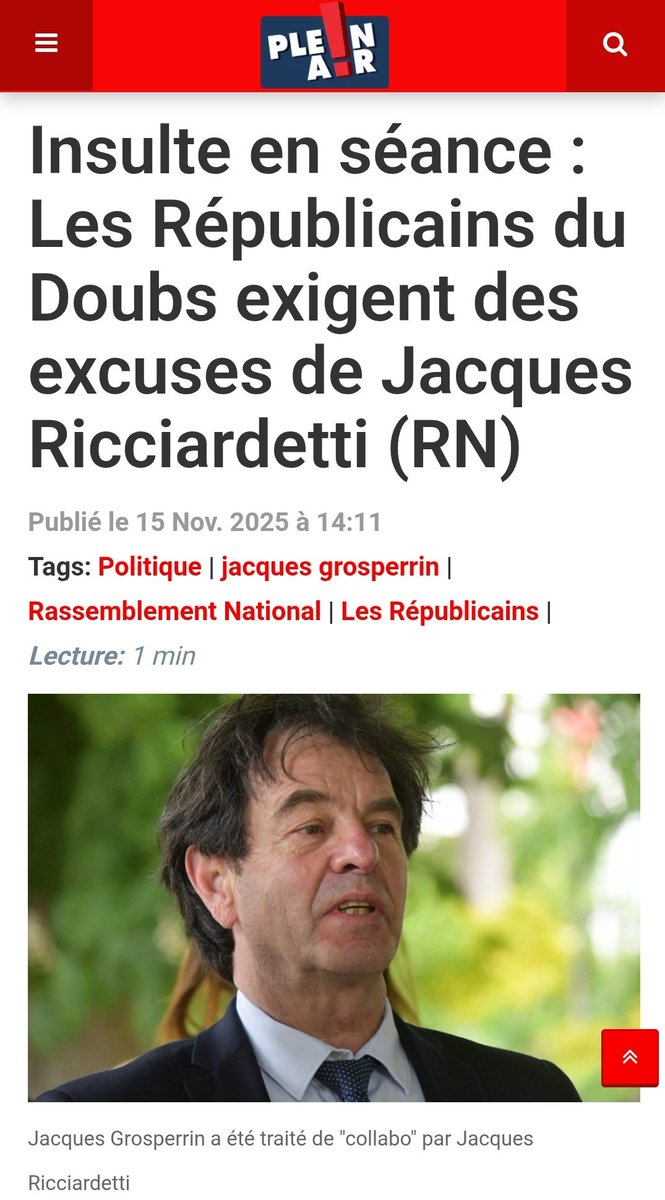 J’exprime mon soutien républicain au Sénateur Jacques Grosperrin, invectivé par un élu du RN au Conseil Régional avec un terme qui appartient à une période sombre de l’histoire de notre pays.
Ce type d’outrance, de dérapage n’a pas sa place dans le débat démocratique.
#Politique
