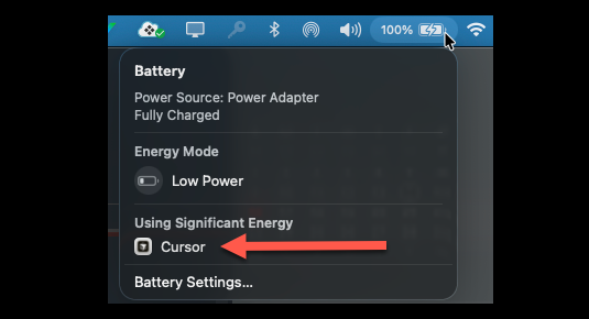 ericdgdev's tweet image. Is Cursor now the king of energy hogs? 

It was Chrome for me for a long time before I started using Cursor.

Is that the case for you?