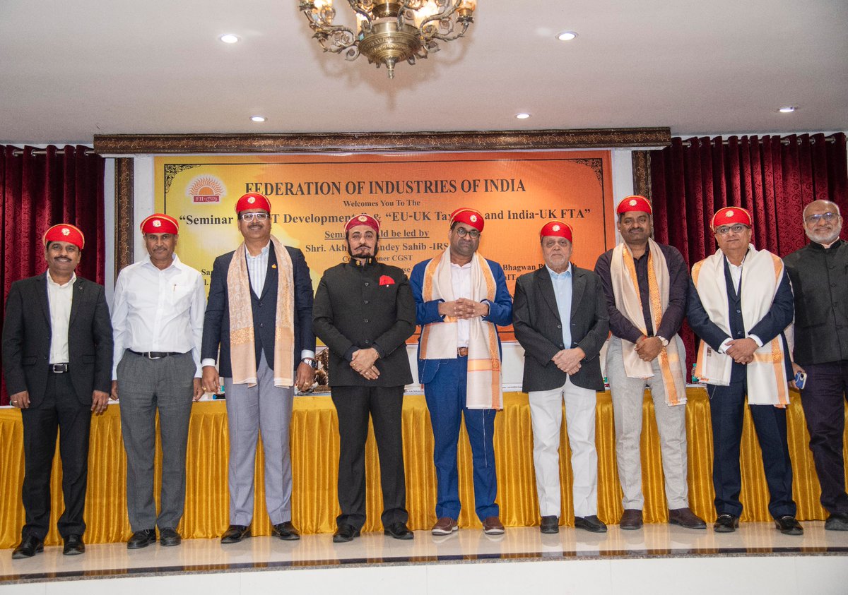 Shri Akhilesh Pandey, Commissioner, CGST &amp; CX, Thane, attended and led the seminar on GST Developments, EU-UK Taxation, and the India-UK FTA, organized by the Federation of Industries of India on 15.11.2025, sharing valuable insights on taxation and global trade.
#GST #Taxation