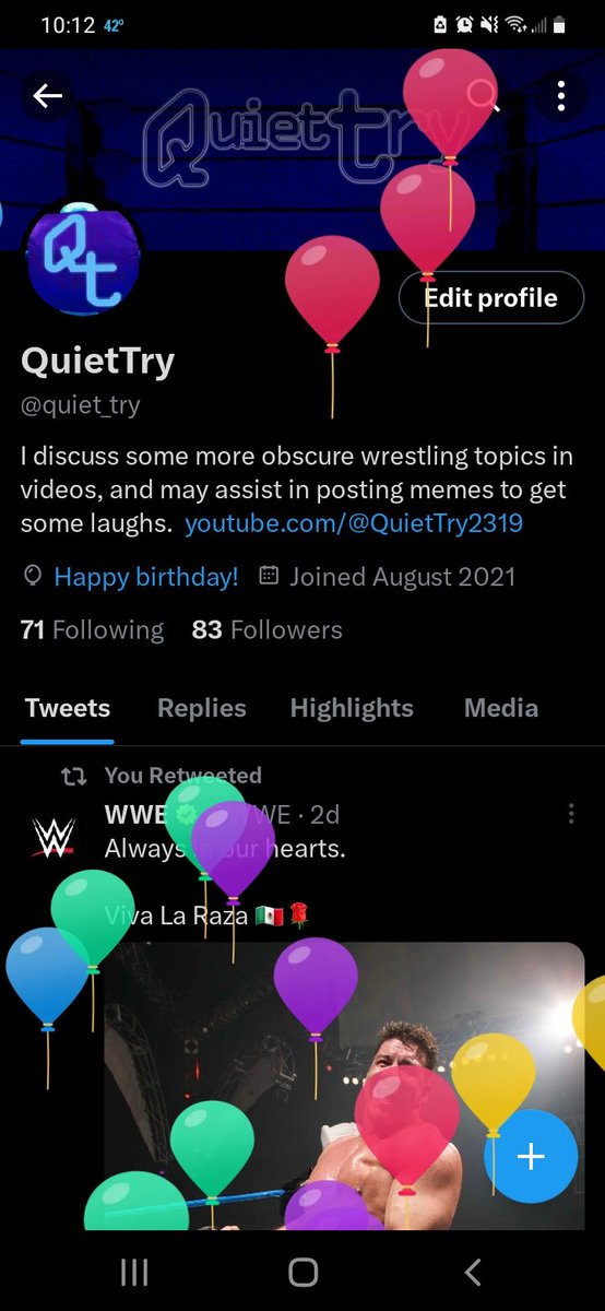 quiet_try's tweet image. Going for another trip around the sun.