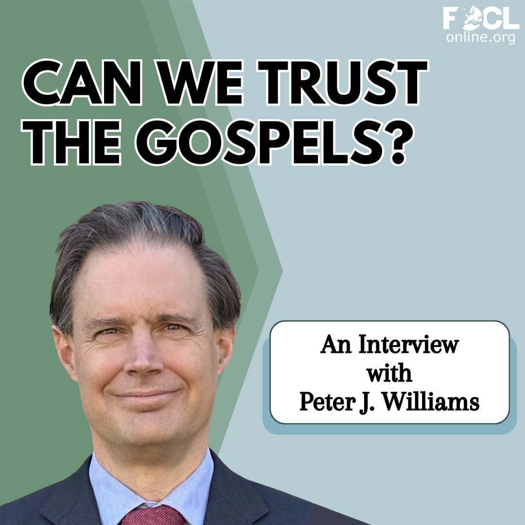FOCLOnline's tweet image. On Tuesday, 16 December at 18.00 GMT, @drpetersaunders of @icmdanet interviews @DrPJwilliams of @tyndale_house about his book &apos;Can We Trust the Gospels?&apos; Register today to join us: ow.ly/Z8fS50XrIZY