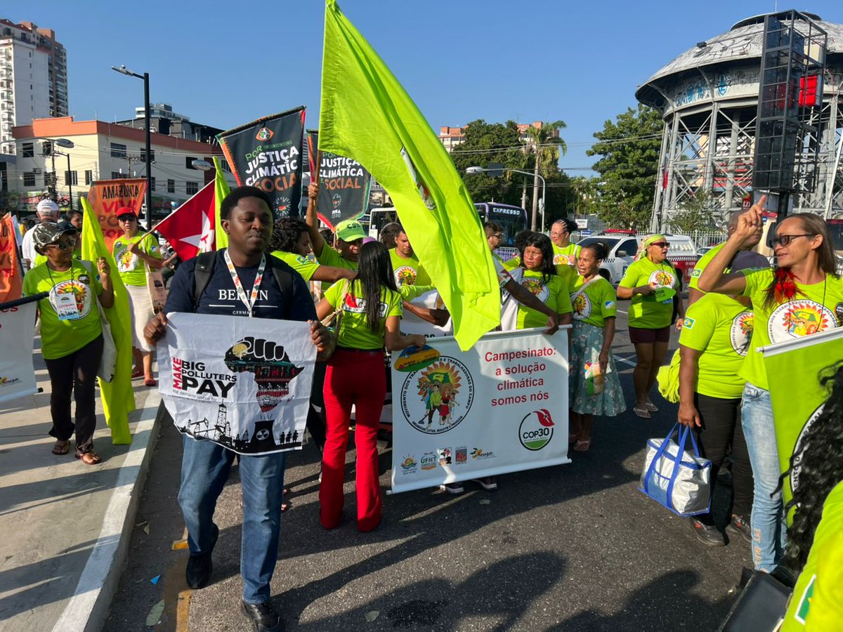 CAPPAfrica's tweet photo. At the ongoing #COP30, @CAPPAfrica joined others at the People’s Summit protest in Belém yesterday, standing with thousands of Indigenous groups, climate activists and communities demanding real climate justice.

From the vibrant streets to the powerful chants, the call was clear: protect the Amazon, uphold Indigenous land rights, phase out fossil fuels, and stop the politics that put profit over people.