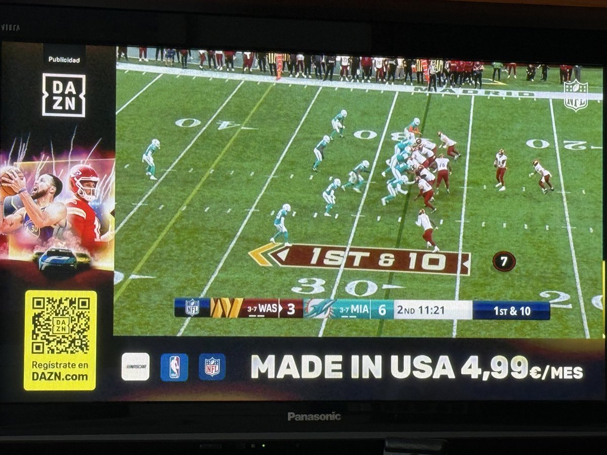 #DAZN <a href="/DAZN_ES/">DAZN España</a> Cuándo pensáis quitar el grafismo de Publicidad?  O amplio imagen directamente?#NFL