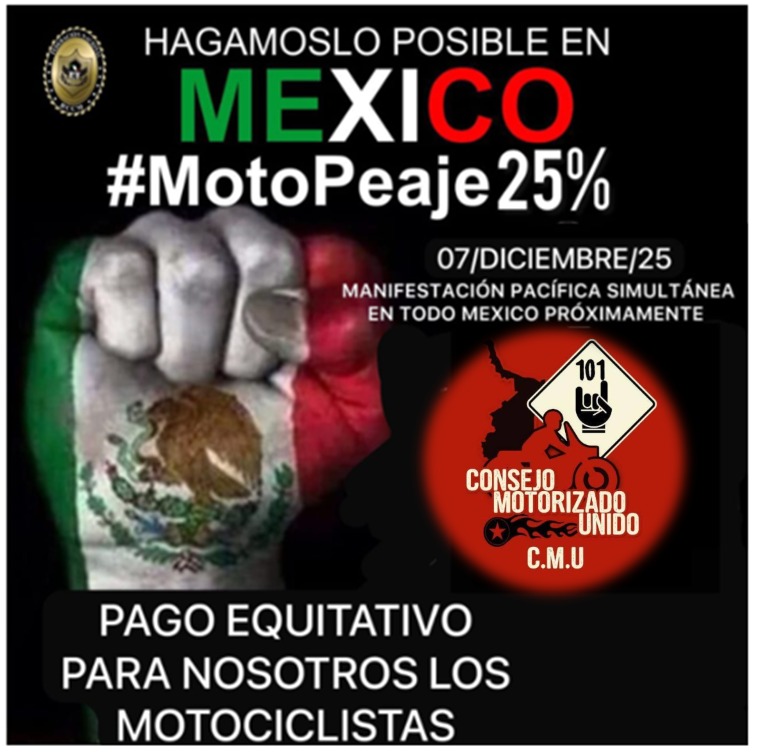 MatshuraYo72873's tweet photo. @CiroGomezL Ángeles Rider Cd Victoria Tamaulipas México se une al Consejo Motorizado Unido de Tamaulipas en apoyo al movimiento por Un Peaje Justo a todos los motociclistas en el país, éste 7 de Diciembre https://t.co/HmhvlbWr5f