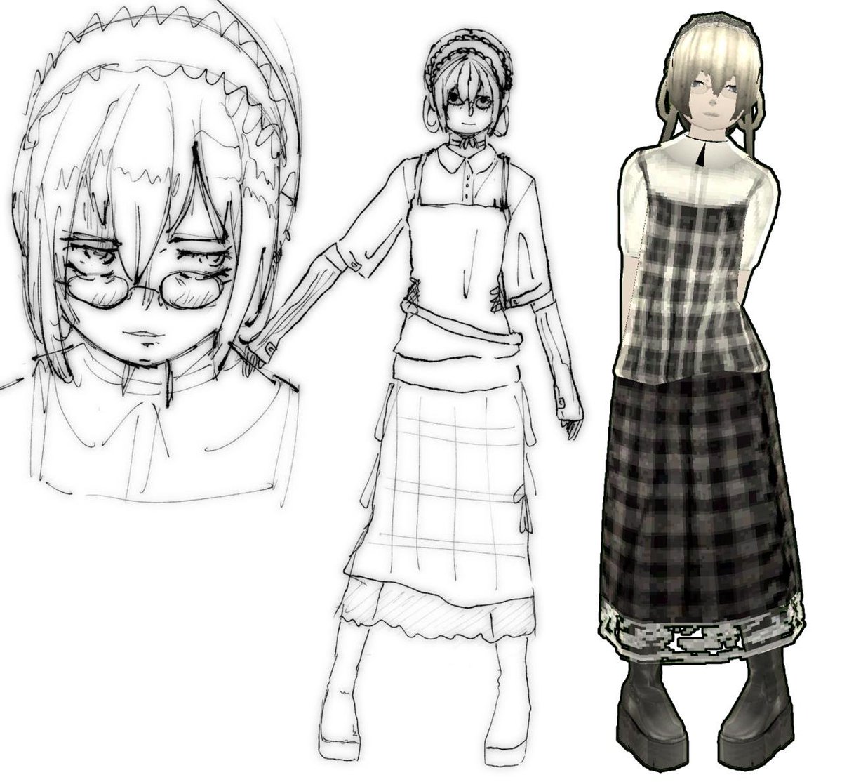 KowloonsCurse's tweet image. concept art / in-game model