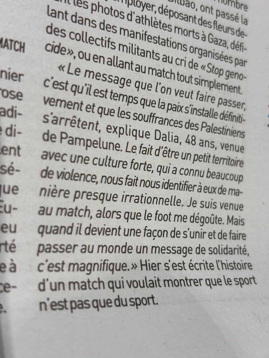 C’est beau cette petite tribune dans l’Equipe…
Concernant Euskadi-Palestine 
🫶