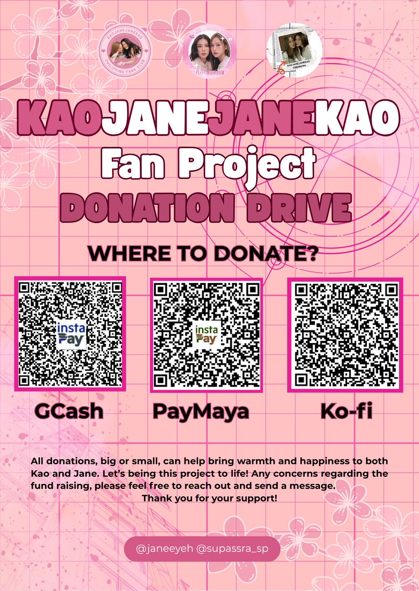 kjjk_phfc's tweet image. The very first KaoJaneJaneKao project Collaboration of KJJK PHFC, Trending PH and International Fanbase!

Date: December 6, 2025
Donation period: Nov 16 – Nov 30, 2025 (9:30 PM)

For Inquiries DM us!

#LoveDesignSeries #รับรักออกแบบ
#KaoJaneJaneKao
#supassra_sp #janeeyeh
