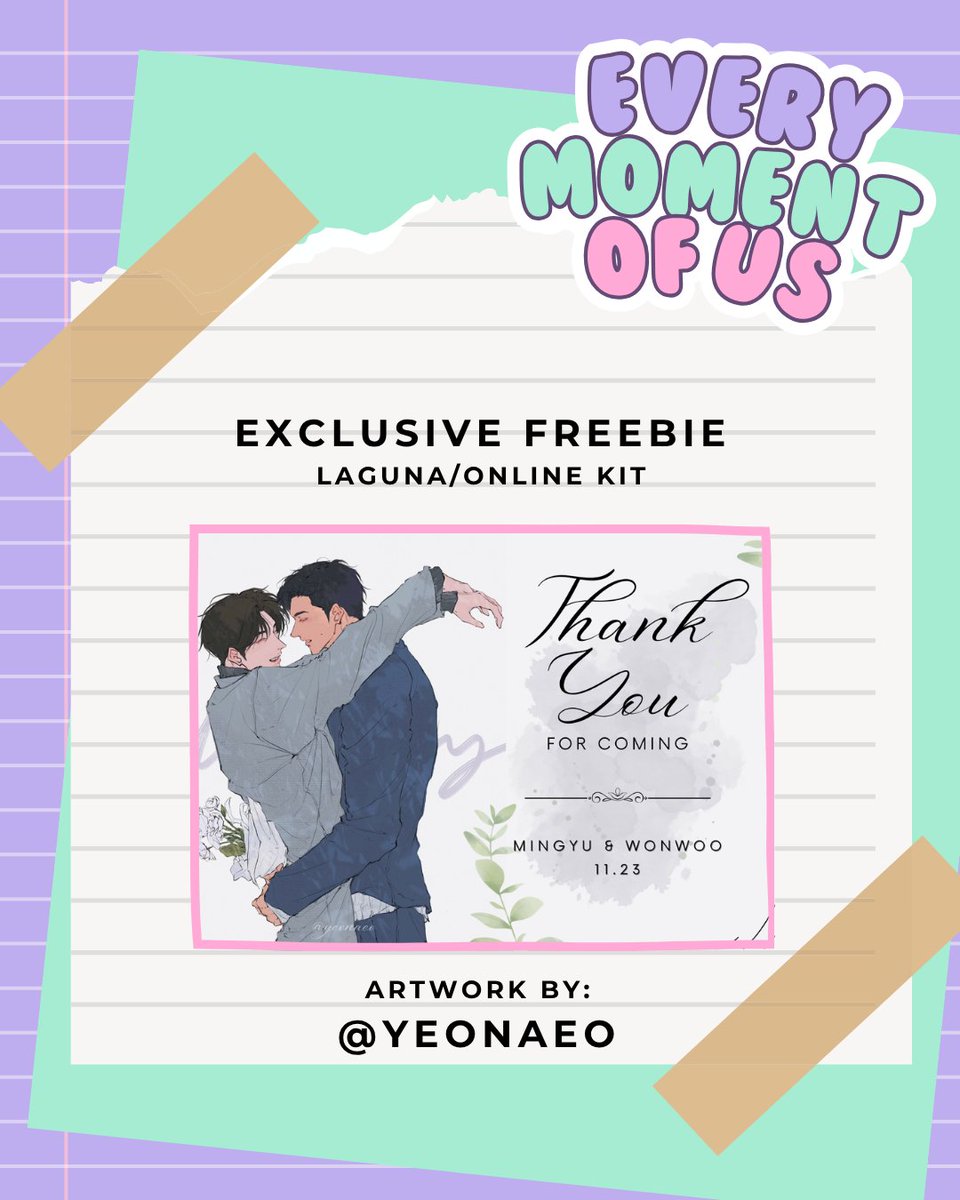 caratsellsmain's tweet image. 📣LAGUNA/ONLINE ATTENDEES

EXCLUSIVE FREEBIE for all kit holders!✨
special thanks to @yeonaeo for the lovely artwork.🥰

Pre-order is still open. Grab your kits now!!!
#EveryMomentOfUsPH #MINWONCSE #Mingyu #WONWOO