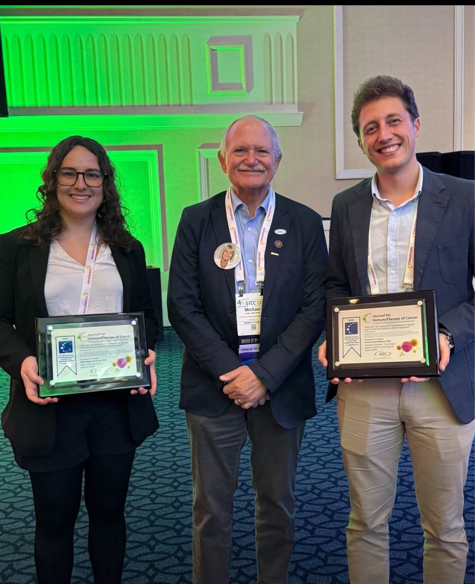 Menendez_Lab's tweet image. So proud of Aida Falgàs @aidafc8 from @CarrerasIJC and Javi Arroyo @jarroyo8 from @CNIOStopCancer for being awarded tha best paper from the @jitcancer @sitcancer on next generation CART!