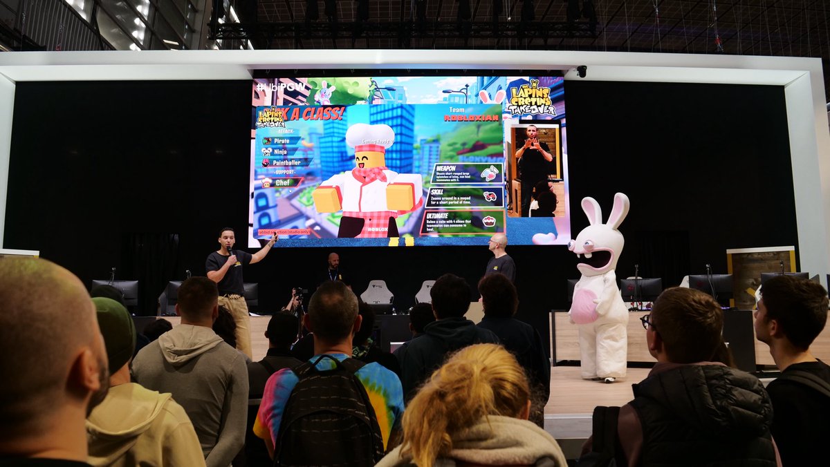 HGesbert's tweet image. I started on Roblox just 18months ago 😅

And I just presented our new game with @Ubisoft on stage at Paris Games Week

I’m so proud of this new Rabbids game that we are gonna release on December! 🎺🙏

I’ll start posting a lot about it now 🐇
The concept is awesome and I’m glad…