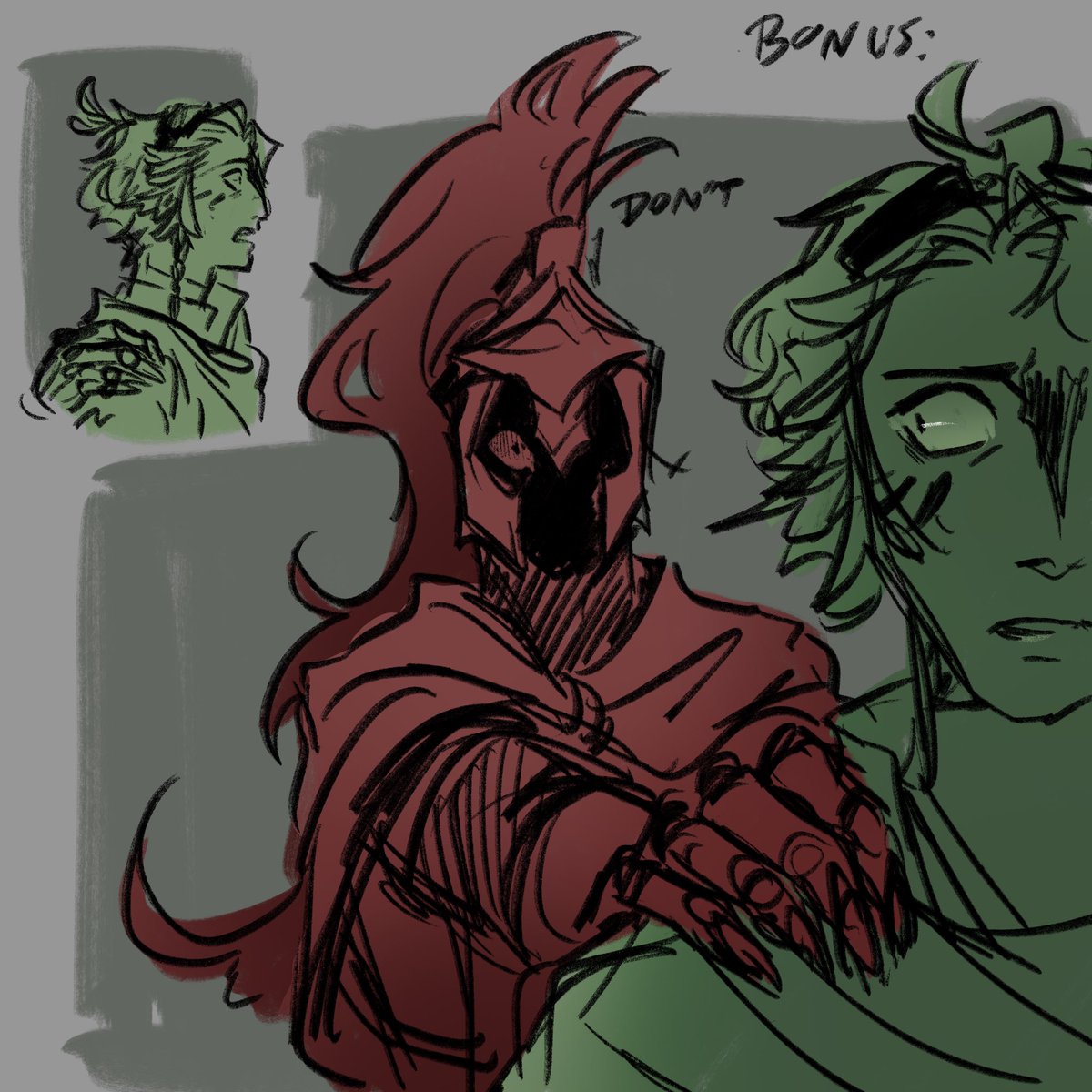 // uu spoilers 

Stupid doodle I thought of when I first saw parrot’s new video lmao