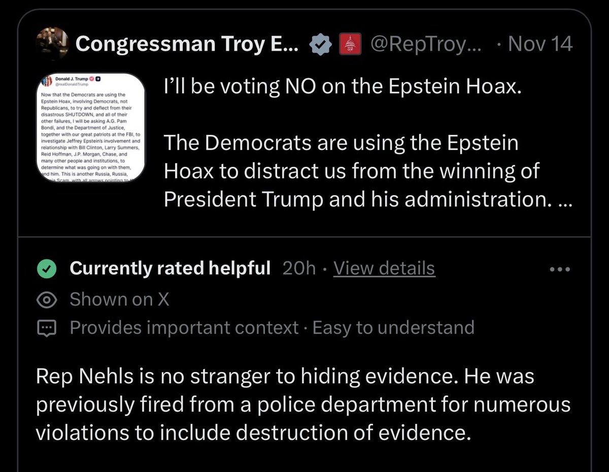 RonFilipkowski's tweet image. Quality Community Note on Troy Nehls.