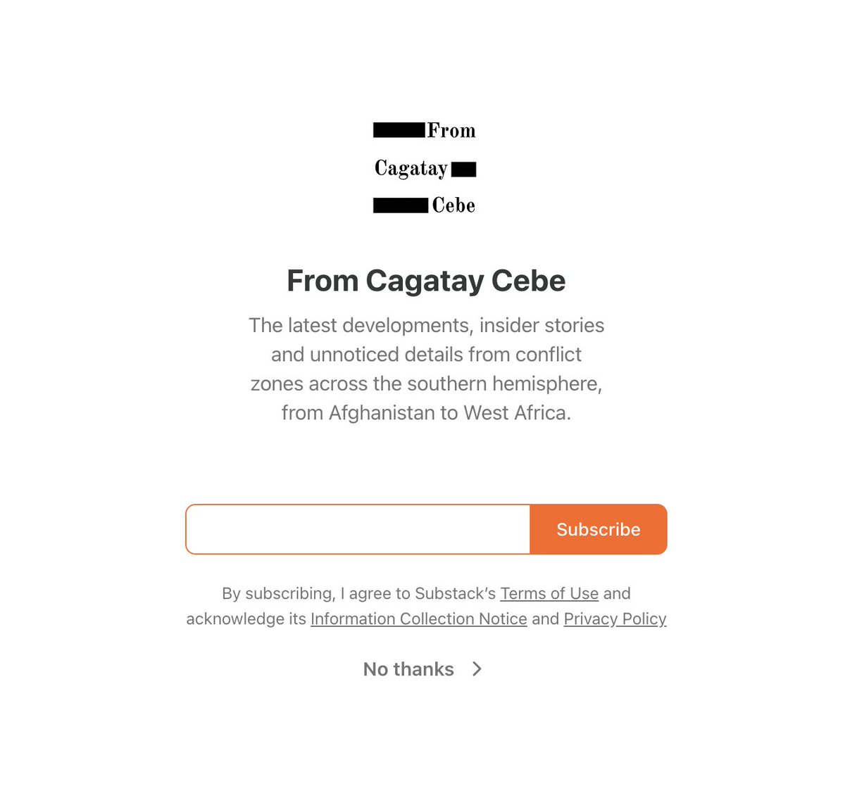 I'll publish some of my articles in English and Turkish on Substack.

To subscribe: fromcagataycebe.substack.com