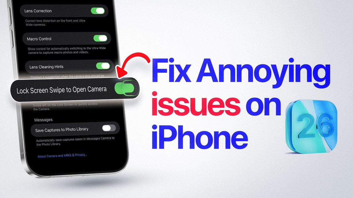 iDeviceHelpus's tweet image. Fix Most Annoying issues on iPhone - iOS 26
youtu.be/AezlWhYvnaM
