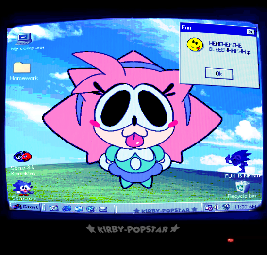 Kirby_Popstar_'s tweet photo. POV: Sonk.rom &amp; friends enter on your computer! (100% real no fake lol)
 (Picture editing made for a univesity project a while ago)
#SonkROM https://t.co/goNGkPsK8v